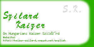 szilard kaizer business card